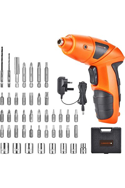 Lawazim مجموعة مفكات براغي لاسلكية 3.6 فولت، 46 قطعة مع ضوء LED وشاحن وحقيبة