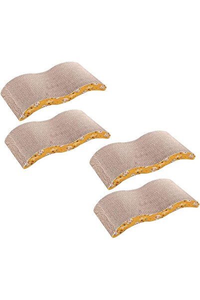 Margoun خدش القطط بتصميم موجة من الورق المقوى (عبوة من 4 قطع E)