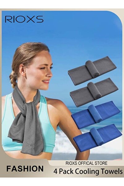RIOXS 4 Pack Cooling Towels for Neck and Face, Microfiber Breathable Cooling ...
