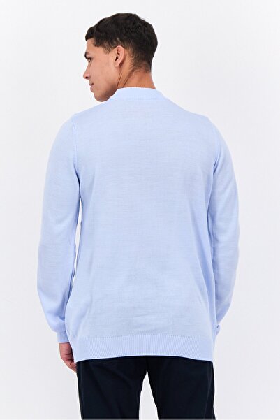 Trendyol Collection Men Crew Neck Long Sleeves Knitted Sweater, Sky Blue