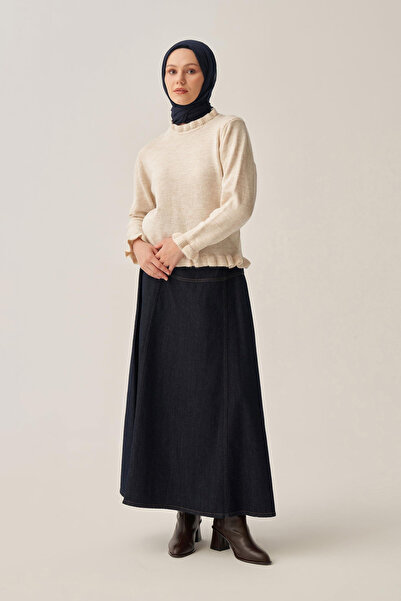 ALLDAY Short Sweater with Ruffled Collar