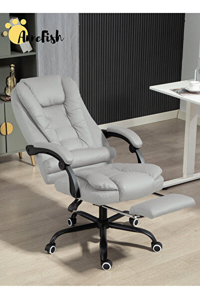 AnneFish Ergonomic Office Desk Computer Chair PU Leather Swivel High-Back Reclining Chair Home Gaming Chair