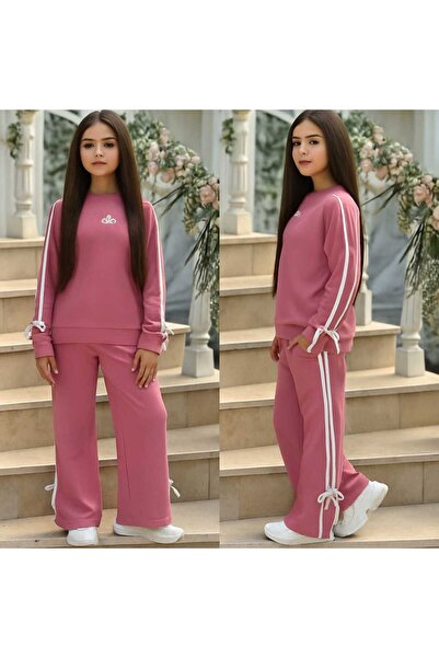 EFSACE Alo Printed Bowknot Girl's Suit Fleece-Lined Corded Fabric Fabric 6 16 Years Old