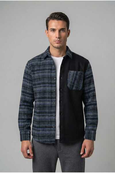 Blue Ant Contrast Block Regular Fit Plaid Lumberjack Shirt
