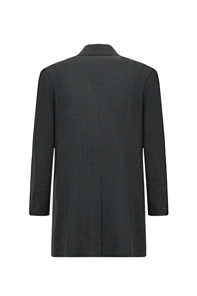 Abdullah Kiğılı Mono Collar Buttoned Pocketed Classic Cashmere Coat