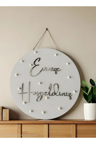 eslazerkesim İncili Evimize Hoşgeldiniz Pleksi Ahşap Kapı Süsü