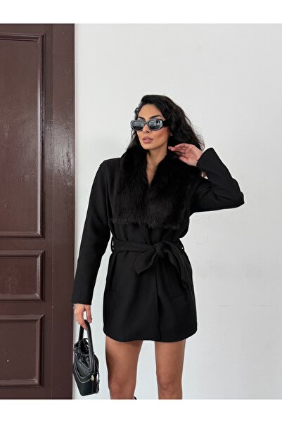 Azda معطف من القطيفة بياقة موديل كود:055