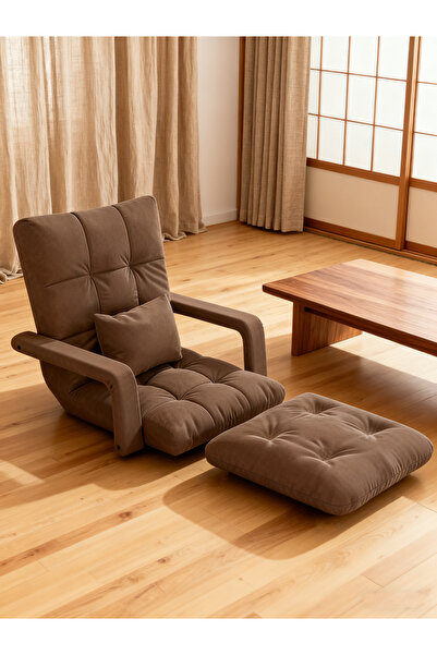 Enjoylifeme 2 in 1 Sofa Bed Folding Lounger, Adjustable 6-Position Folding Floor Chair with Arms Grey