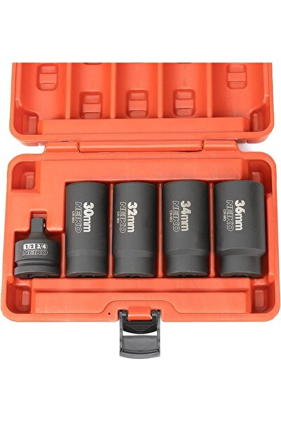 NEİKO 02530A طقم مقابس مكون من 5 قطع، 12 نقطة، محرك 1/2 بوصة، متري 30-36 مم