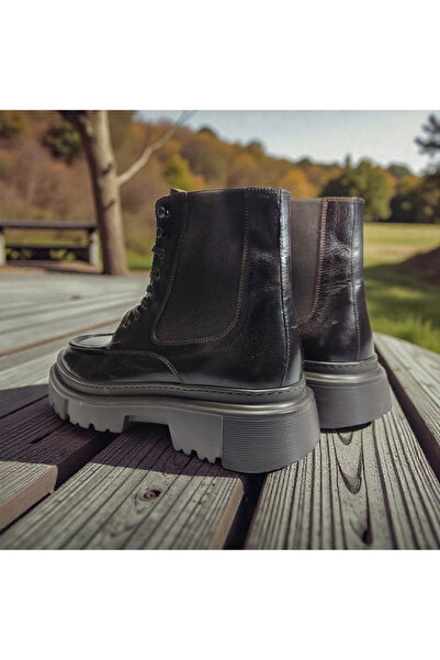 VİVA SHOES 100% Genuine Leather Eva Sole Men's Half Boots