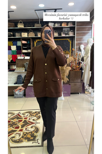 HUMEYRA Steel Knit Button Cardigan