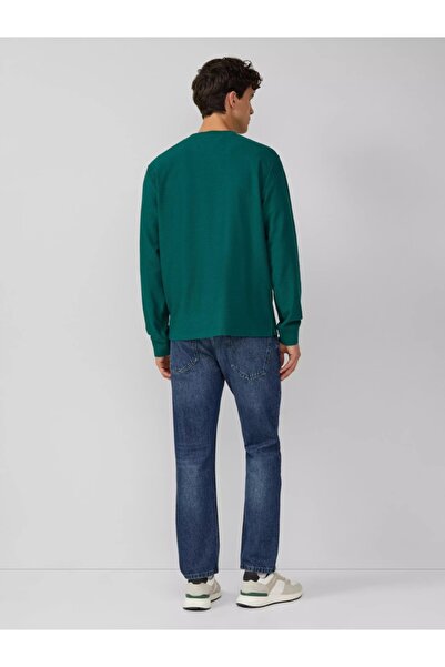 s.Oliver Men's striped blouse, scoop neck, Regular fit, Green, 3XL