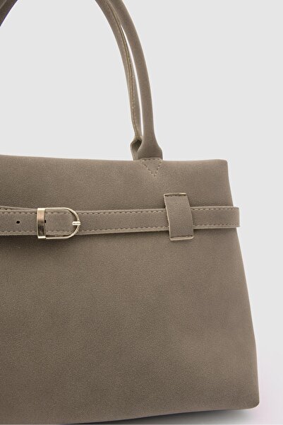 Shule Bags Mussel Suede Shoulder Bag Mink