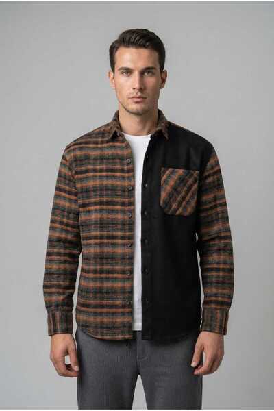 Blue Ant Contrast Block Regular Fit Plaid Lumberjack Shirt