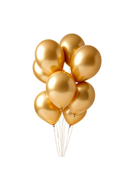 YCK BALON 20 Adet Metalik Gold Parlak Balon Doğum Günü Konsepti- Parti Malzem...
