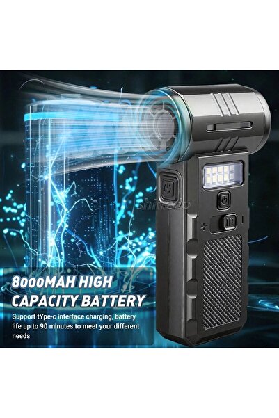 Generic Handheld Turbo Fan 8000mAh Brushless Motor Mini Jet Blower Air Duster Cordless Keyboard Cleaner