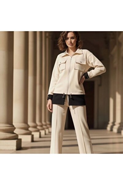 MODA طقم قميص من القطن والمودال بتفاصيل مميزة