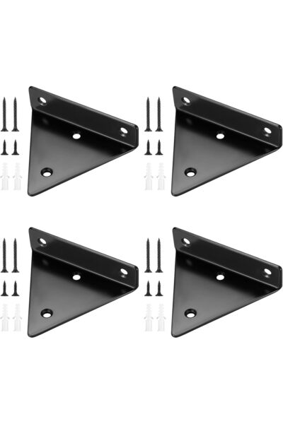 KASTWAVE حوامل حائط مثلثة غير مرئية، 4 قطع حوامل رفوف عائمة