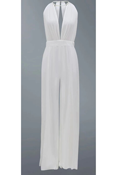1way Women's white open back jumpsuit