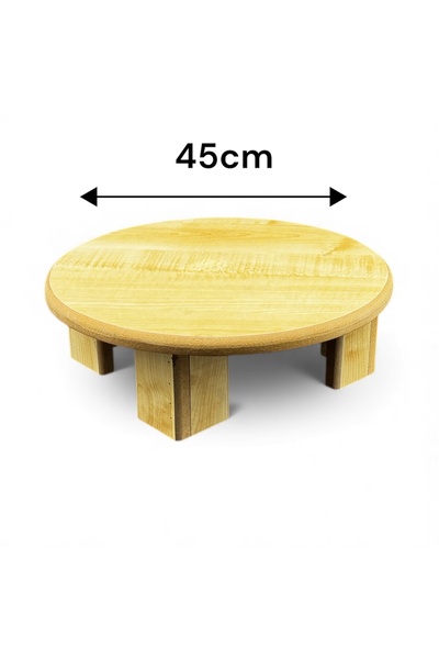 cc bin shihon Wooden rolling table, 45 cm, beige color