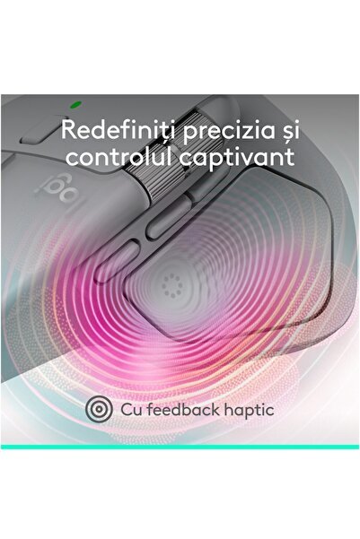 logitech Mouse Wireless MX Master 4, Silențios, USB, BT, Gri Pal