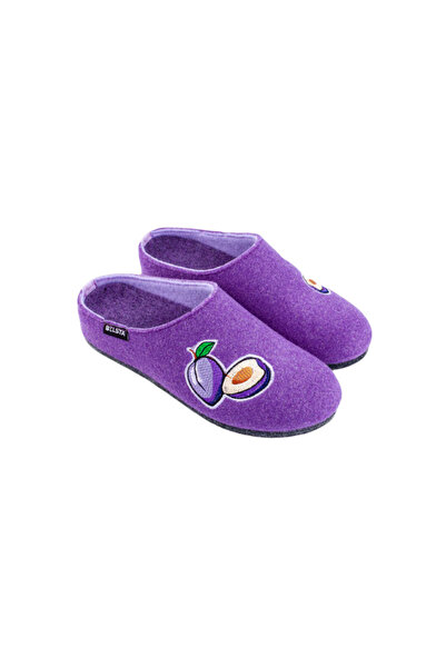 Belsta Slippers with embroidery, purple color, size 37