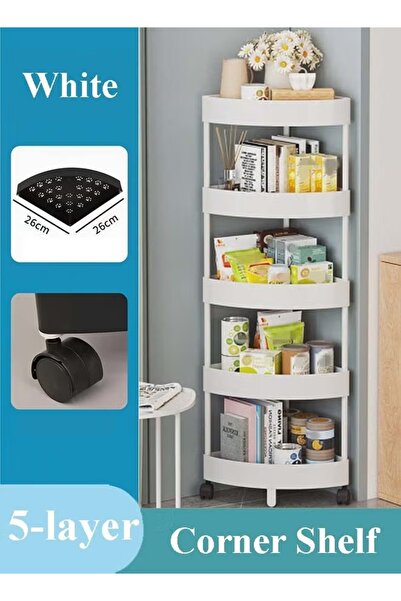 Generic 5-Tier Corner Shelf Corner Shower Caddy Floor Standing Shower Organizer Stand Storage Rack