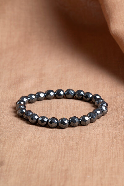 OSMANLI DEĞERLİ TAŞ Certified Hematite Natural Stone Faceted Bracelet Odt059