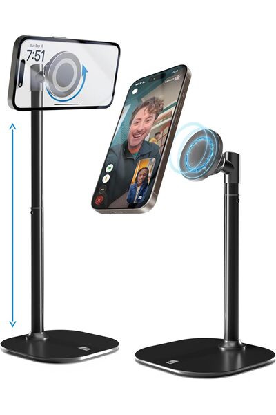 Cooper MagStand - حامل مكتبي مغناطيسي قابل للتعديل لأجهزة MagSafe (أسود ليلي)