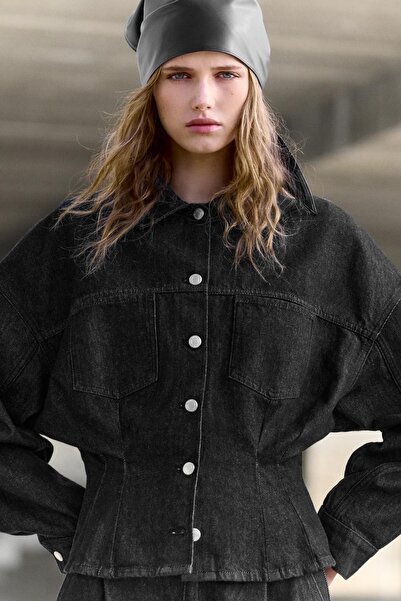 Pull & Bear Dikişli dar kesim denim gömlek