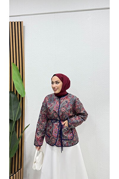 BURCU TESETTÜR Ethnic Patterned Quilted Jacket 2026
