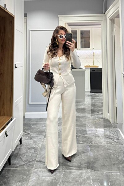 Banu Angay Triko Pantolon Krem