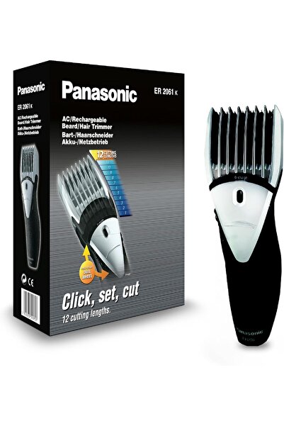 PANASONIC ER206 Rechargeable Beard & Hair Trimmer, 12 Length Adjustments, Black/Silver