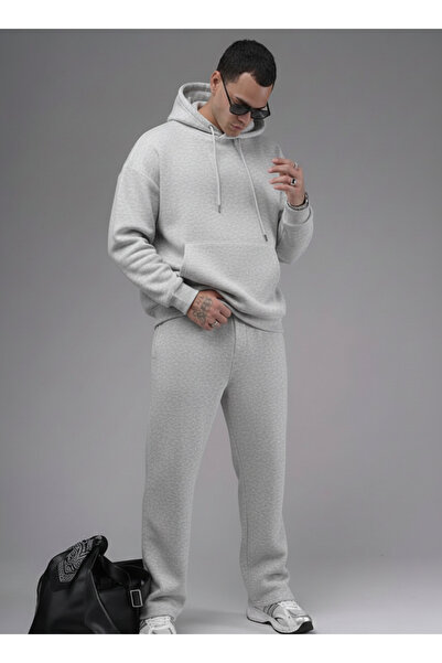 YAKAMEL Set de trening de iarnă pentru bărbați, cu picior larg, elastic în ta...