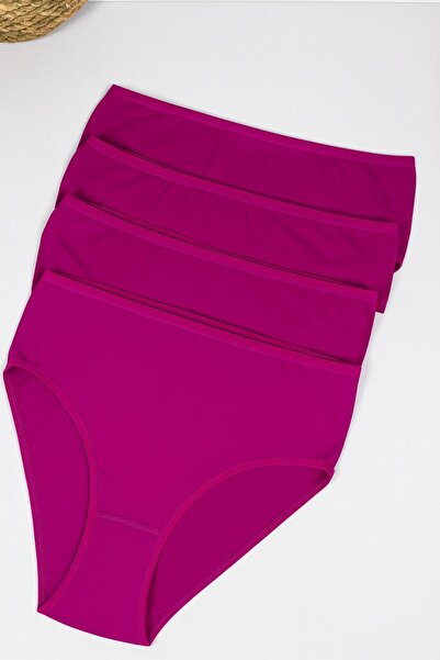 FUNELLA Women's 4-Pack High Waist Plain Panties