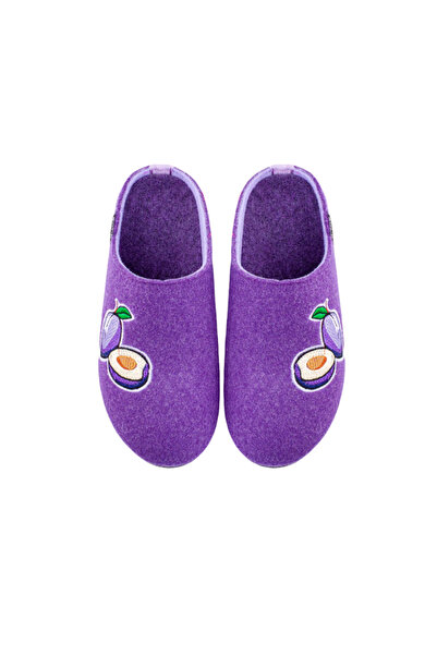 Belsta Slippers with embroidery, purple color, size 37
