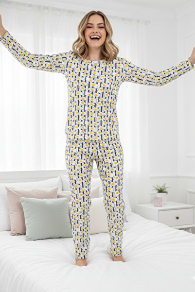 ELİTOL Σετ πιτζάμες από βαμβακερό χειμερινό βαμβάκι με απαλή υφή κοτλέ