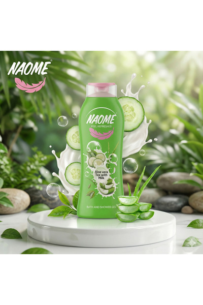 NAOME Shower Gel Aloe Vera Tea & Milk – نعومي شاور جل ألو فيرا تي مع الحليب – 750 مل