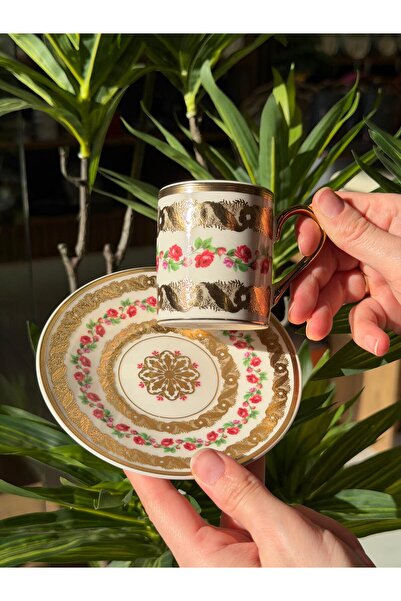 Onedekor 6'lı Porselen Florence Noir Kahve Fincanı