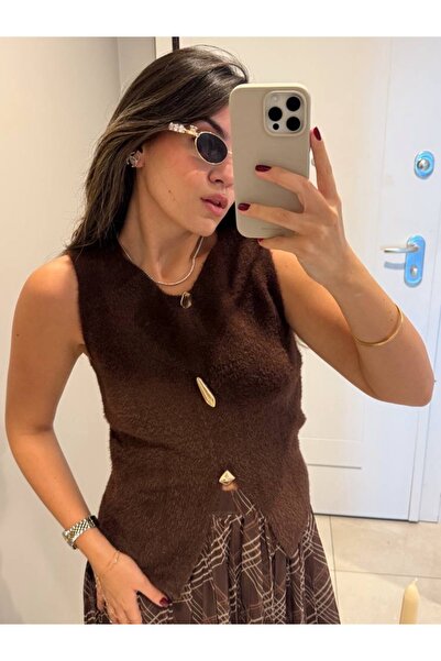 Mzr Collection Дамски мек плетен кардиган с камъни