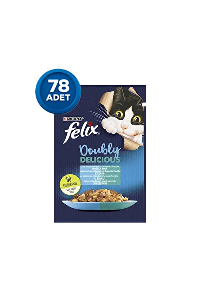 Felix Çifte Lezzet Somon Ve Sardalya Yaş Kedi Maması 85 Gr x 78 Adet