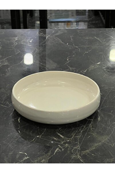 isra kristal Set of 2 Ceramic Round Presentation Dinner Plates - White Serving Plate for Two People