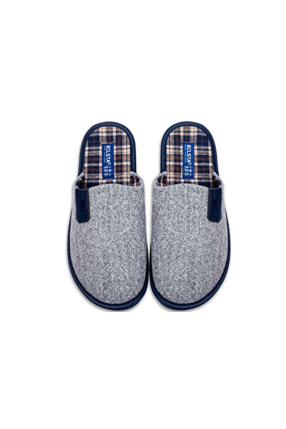 Belsta Grey wool slippers with embroidery, size 42