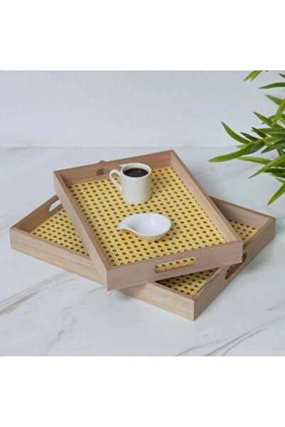 SPR صواني خشب و راتان WORA WORA Wood and Rattan Trays
