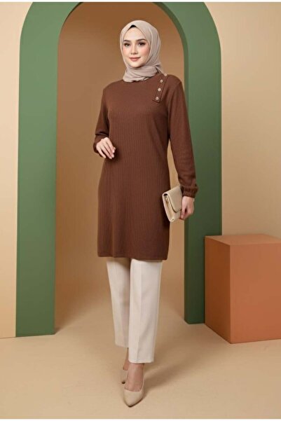 MODARTE Düğme Detaylı Bürümcük Tunik