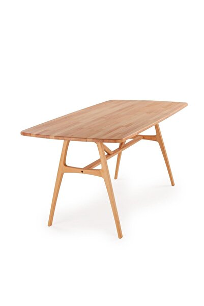 unboxdeco 6 Kişilik Slim Masif Kayın Ahşap Masa - 160 x 80 cm