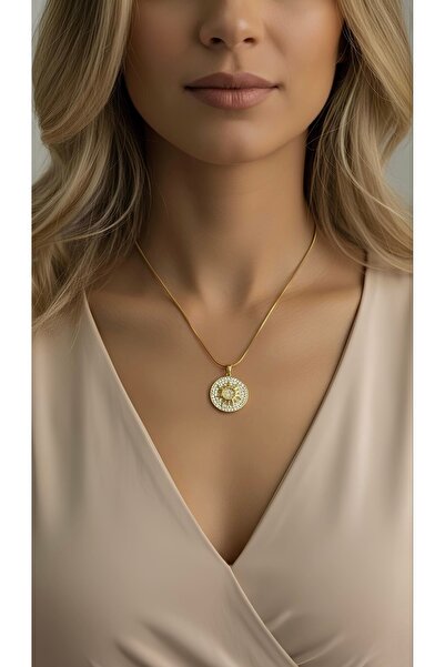 İNN JEWELLERY قلادة من الفولاذ 316L مقاومة للصدأ ومضادة للحساسية مع شكل الشمس...