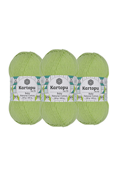 Kartopu Baby Natural Cotton Hand Knitting Yarn 100 Gr. 3 Pieces K389