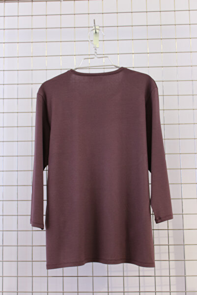 YXL COLLECTION Γυναικείο μπλουζάκι μεγάλου μεγέθους ελαστικό ύφασμα με λαιμόκοψη με πέτρινο στάμπα με τριών τετάρτων μανίκια (4 ελαφρύ ) Mother T-shirt Βαμβακερή μπλούζα