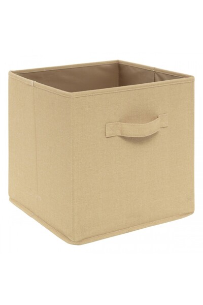 OEM Storage box 28x28x28 cm, textile, waterproof, beige, for home/office